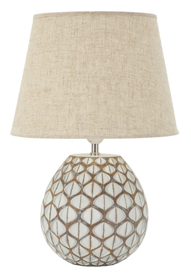 Stolová lampa Tibet Mauro Ferretti, béžová/biela
