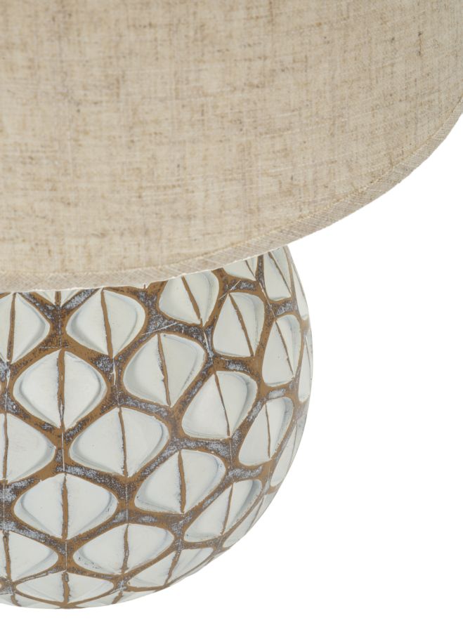 Stolová lampa Tibet Mauro Ferretti, béžová/biela