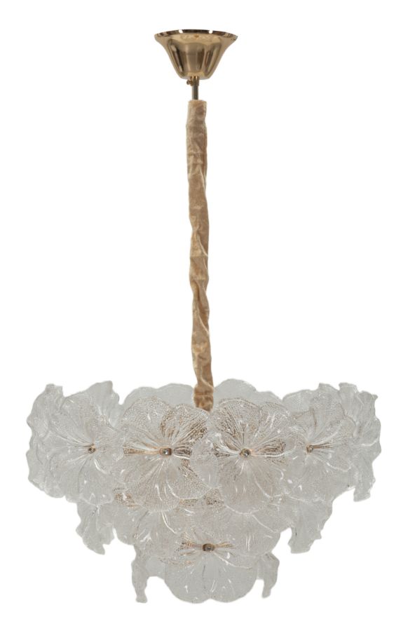Dizajnová lampa Lampadario Soffitto Ibiscus Mauro Ferretti, zlatá