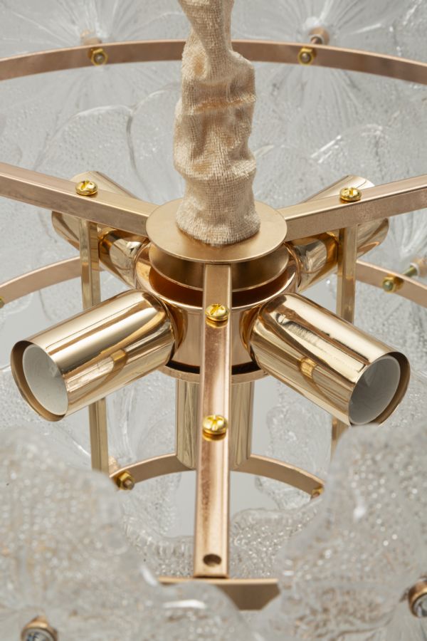 Dizajnová lampa Lampadario Soffitto Ibiscus Mauro Ferretti, zlatá
