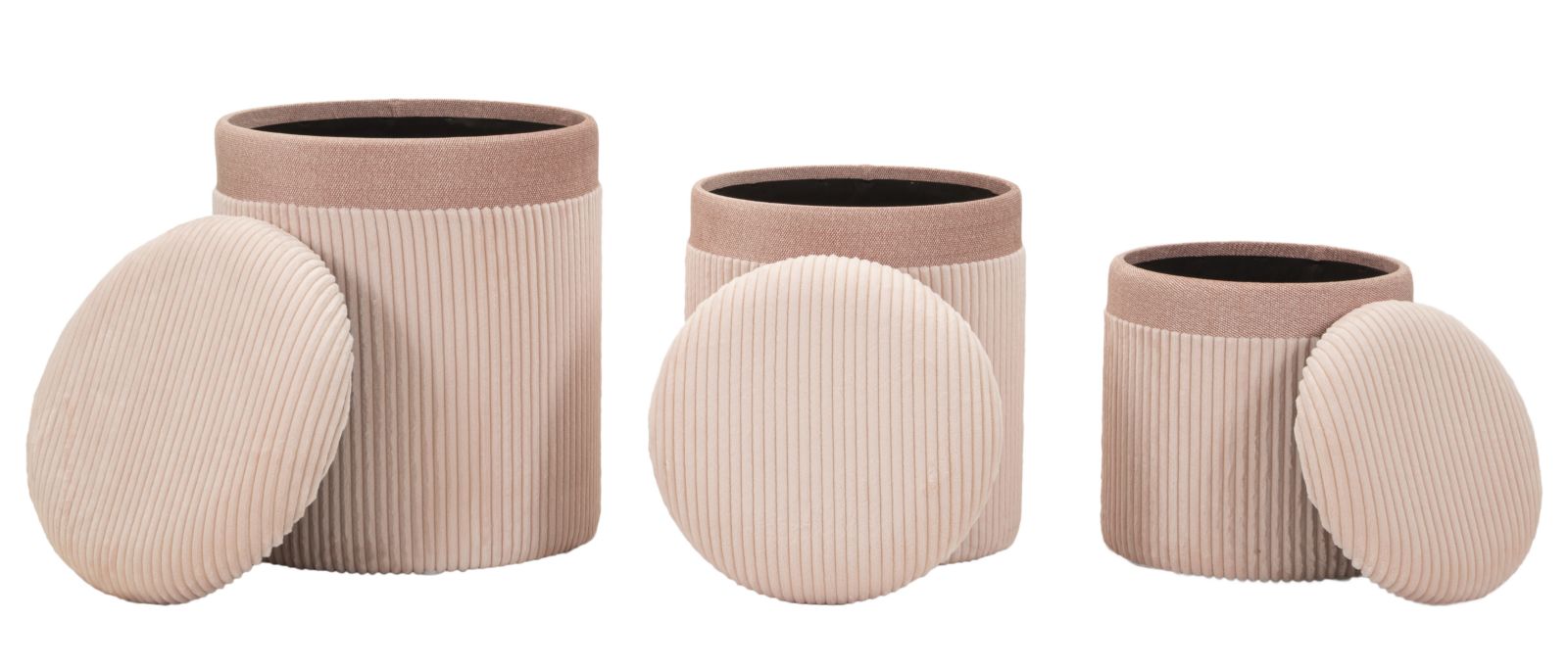 Dekoratívne taburety 3ks C Contenitore Mauro Ferretti, ružový