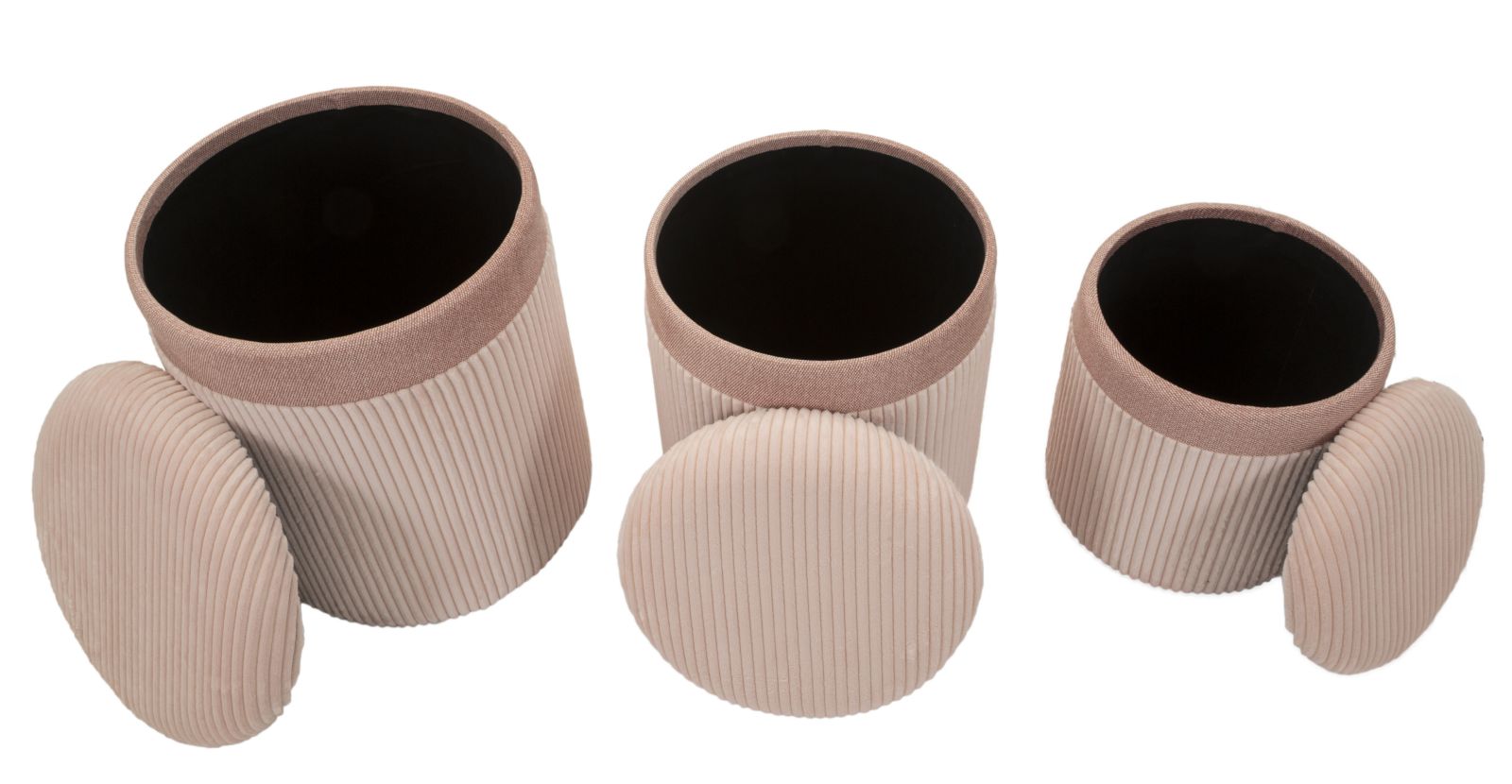 Dekoratívne taburety 3ks C Contenitore Mauro Ferretti, ružový