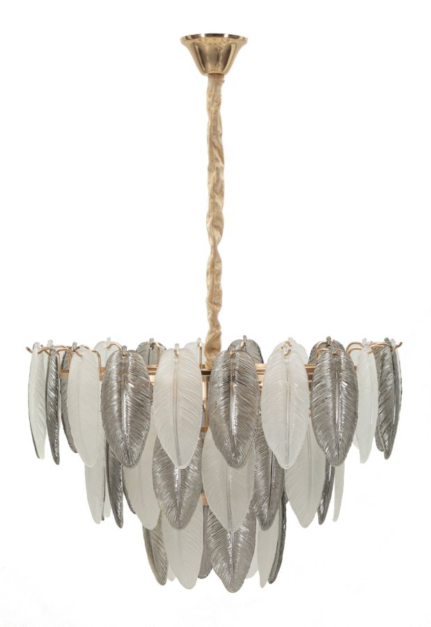 Dizajnová lampa Lampadario Leafy Mauro Ferretti, zlatá