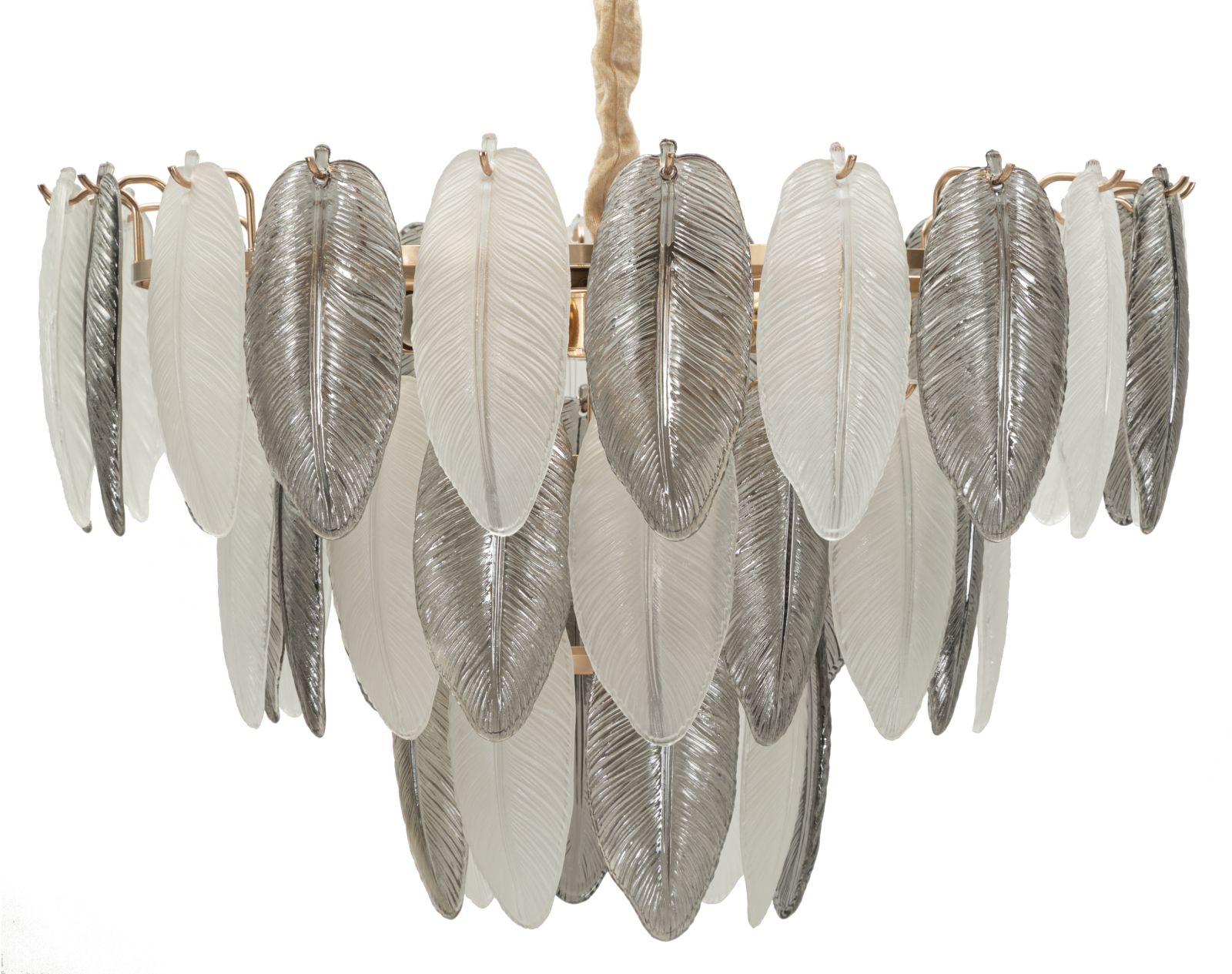 Dizajnová lampa Lampadario Leafy Mauro Ferretti, zlatá