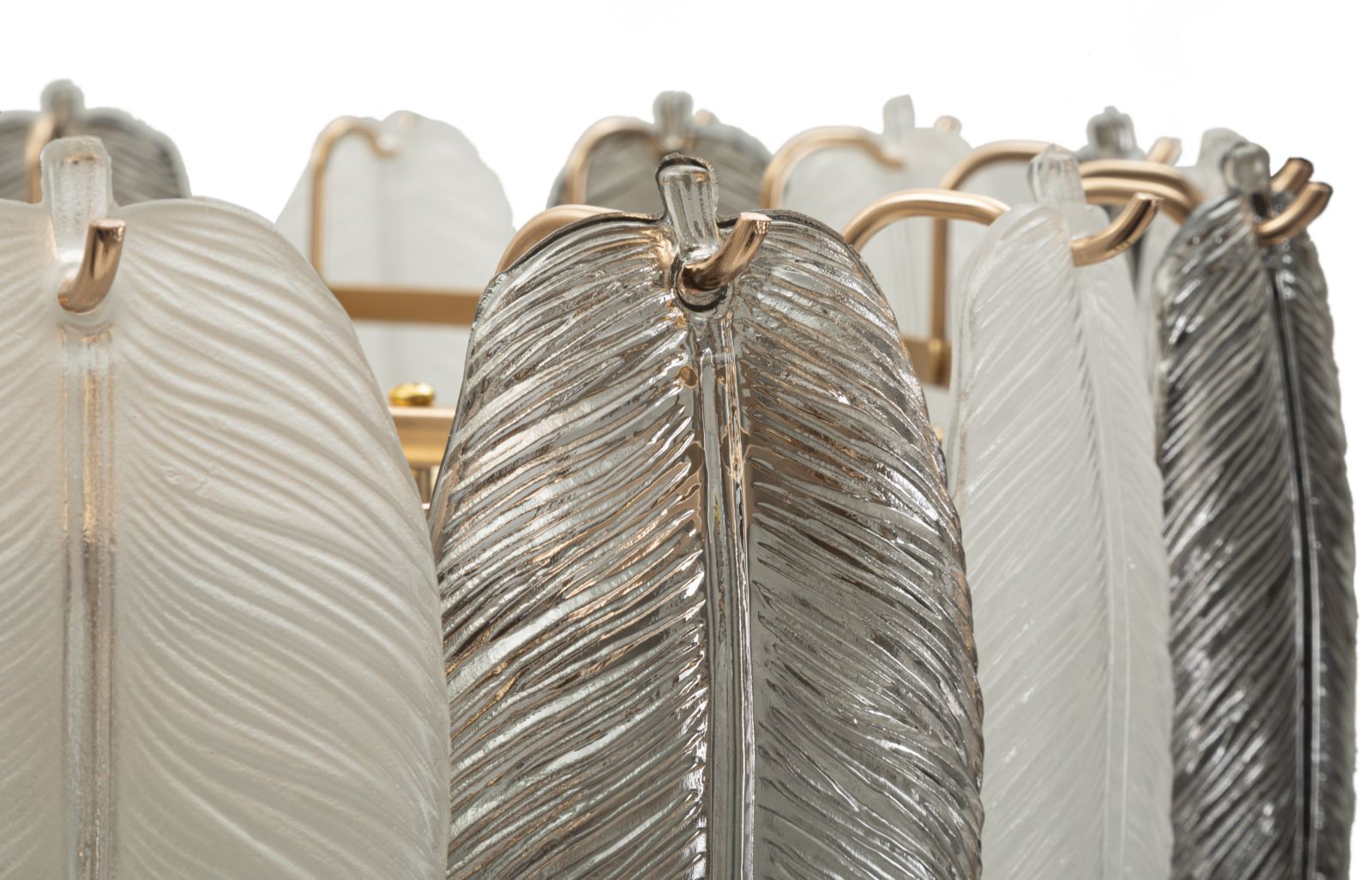 Dizajnová lampa Lampadario Leafy Mauro Ferretti, zlatá