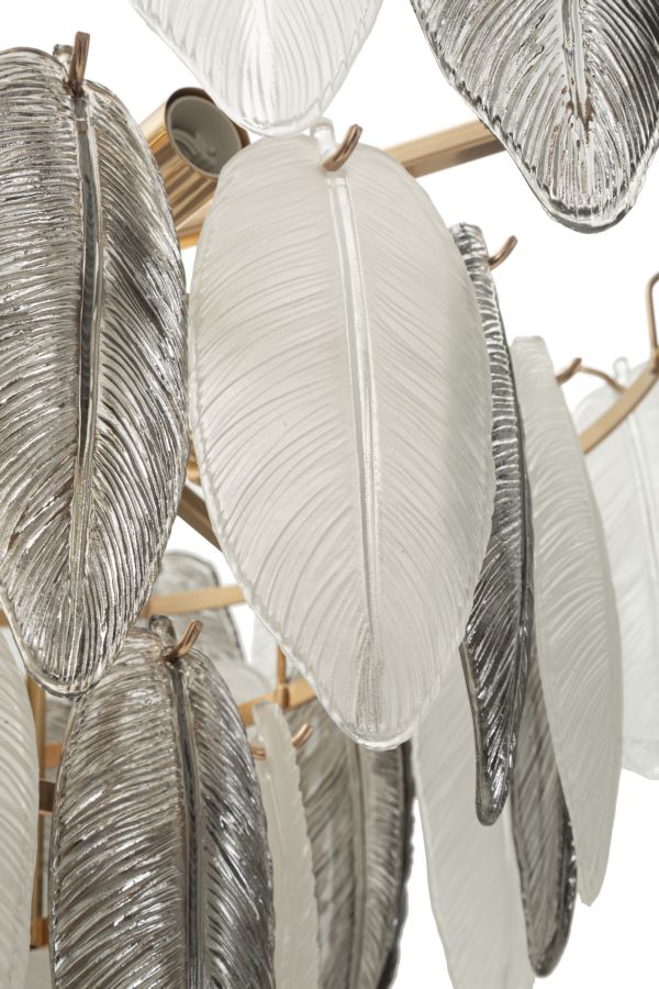 Dizajnová lampa Lampadario Leafy Mauro Ferretti, zlatá