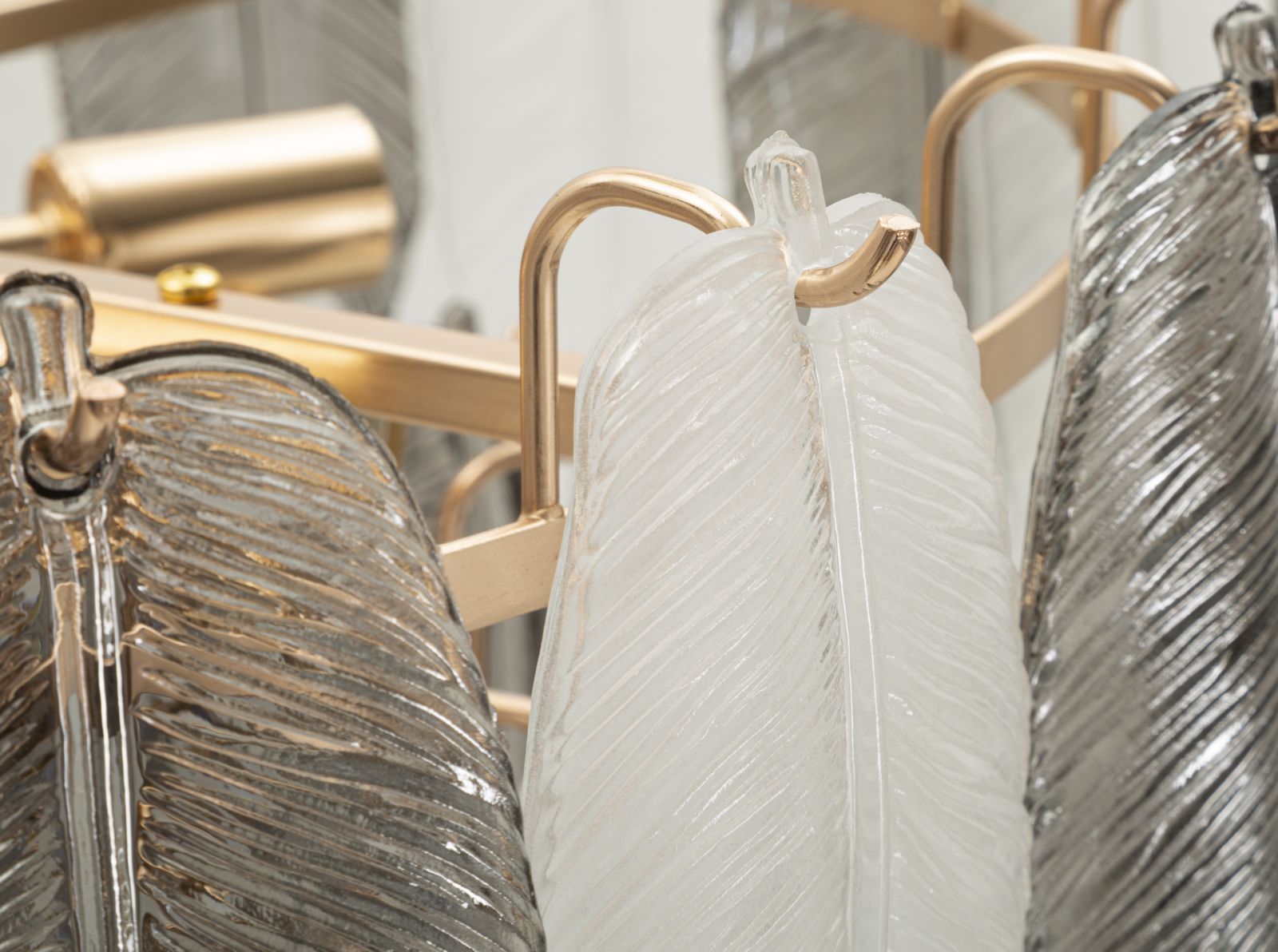 Dizajnová lampa Lampadario Leafy Mauro Ferretti, zlatá