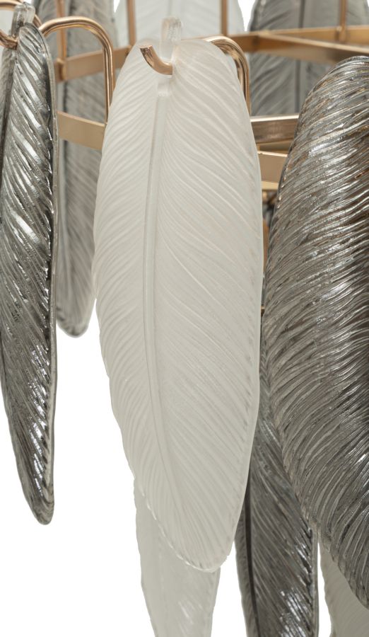 Dizajnová lampa Lampadario Leafy Mauro Ferretti, zlatá