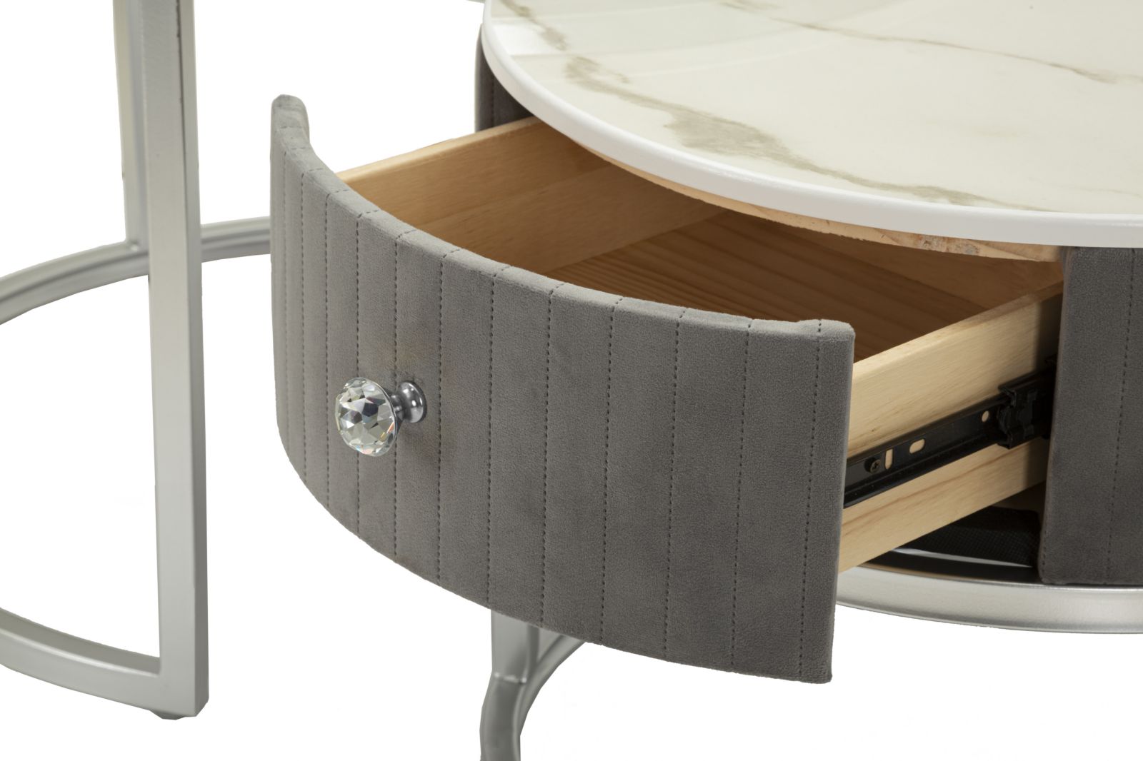 Sada stolíkov Tavoli Caffe' Greys Mauro Ferretti, sivá/strieborná/biely mramor