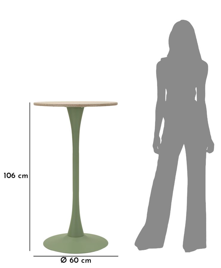 Stôl Bar Alaska Verde Mauro Ferretti Ø 60×106 cm