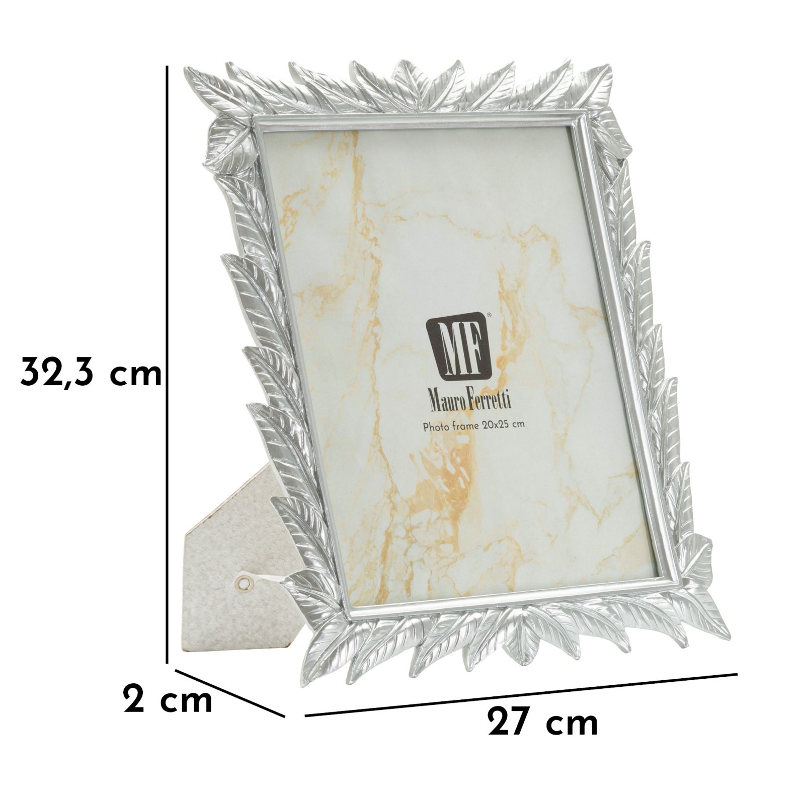 Fotorám Cornice Leavy Silver, strieborný