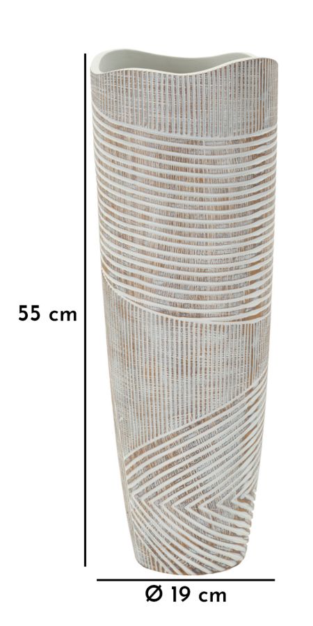 Dekoratívna váza Woody Mauro Ferretti, biela/béžová