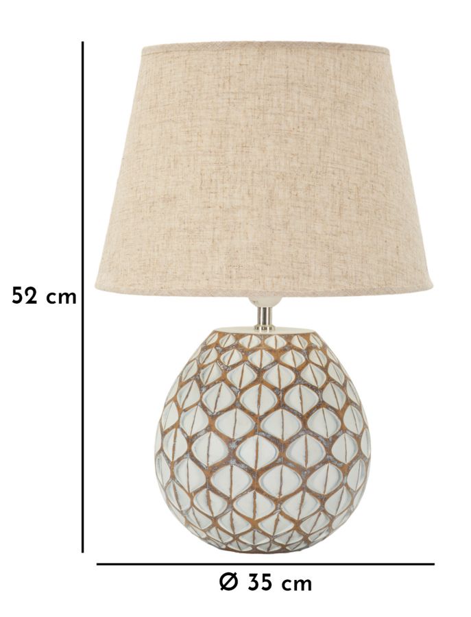 Stolová lampa Tibet Mauro Ferretti, béžová/biela