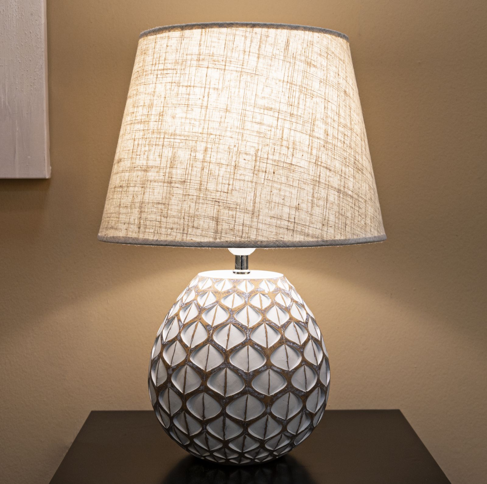 Stolová lampa Tibet Mauro Ferretti, béžová/biela