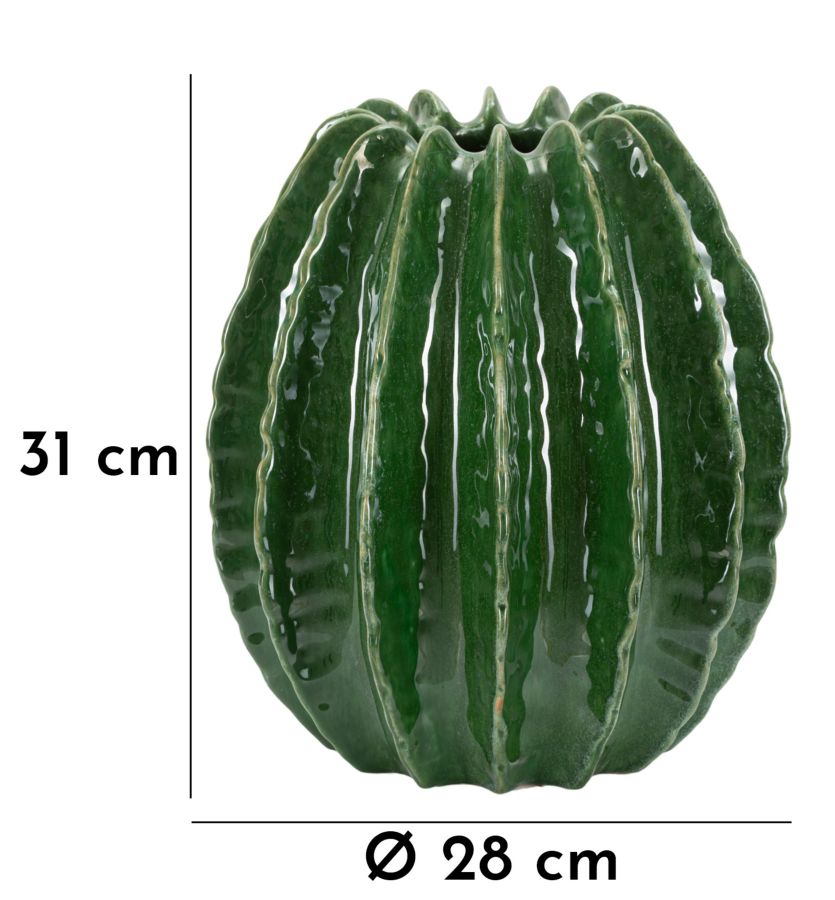 Dekoratívna váza Cactus Ball Mauro Ferretti, zelená