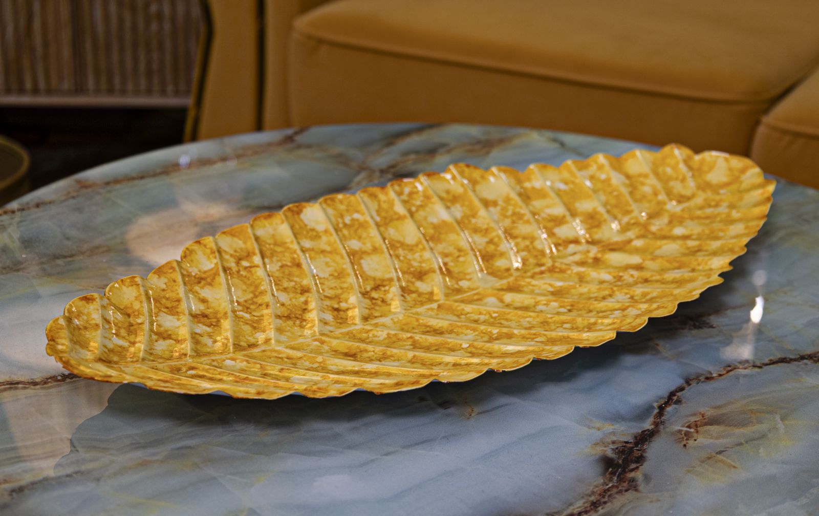 Dekoratívny podnos S Tasche Drop Mauro Ferretti, žltý