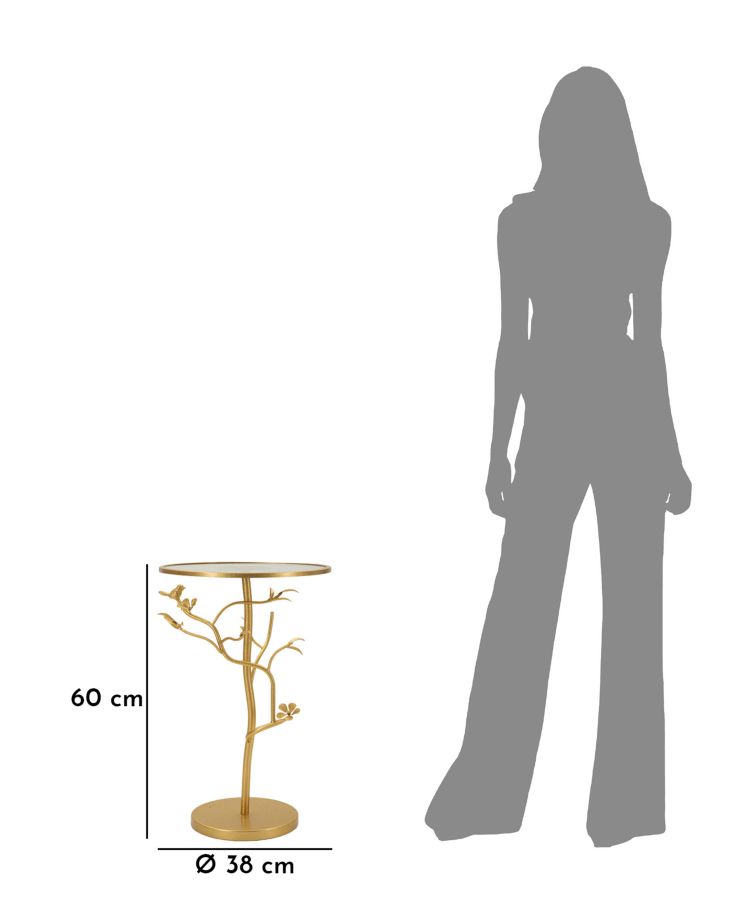Dekoratívny doplnok Tavolinetto Birds Glass Mauro Ferretti Ø 38×60 cm