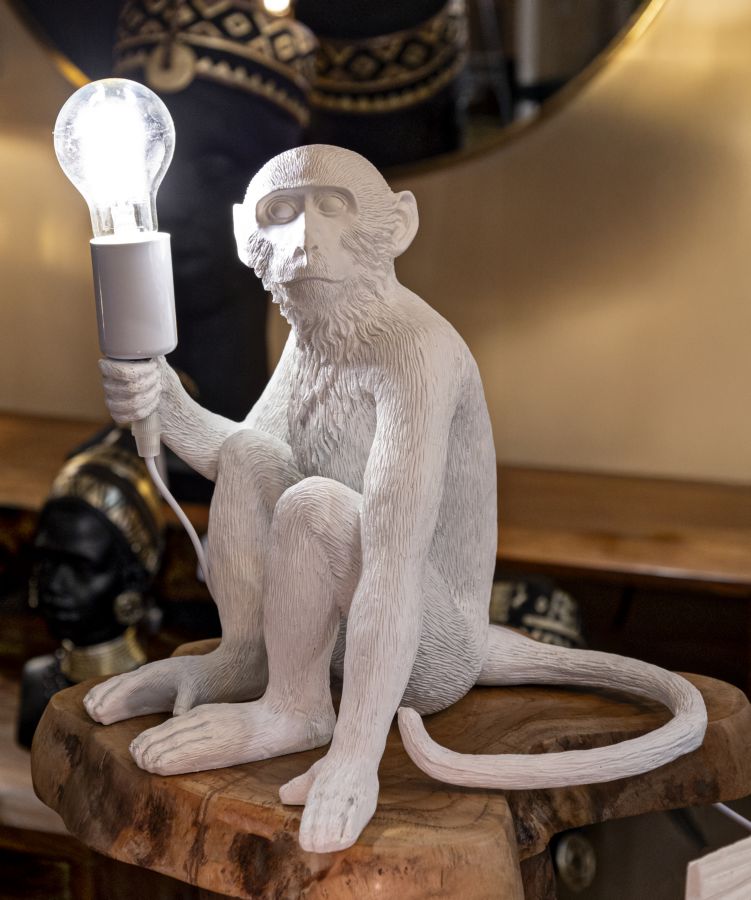 Stolová lampa Monkey Seduta Bianca Mauro Ferretti, biela