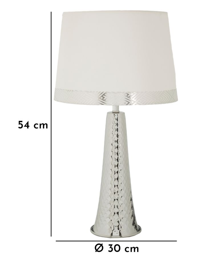 Stolová lampa Tower Argento Mauro Ferretti, biela/strieborná