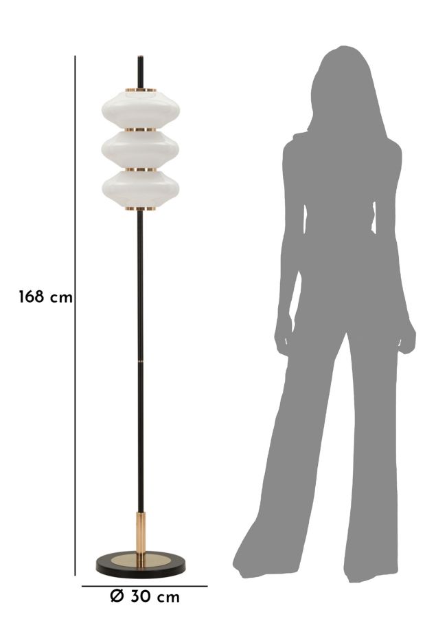 Stojanová lampa Vintage Mauro Ferretti, čierna/zlatá