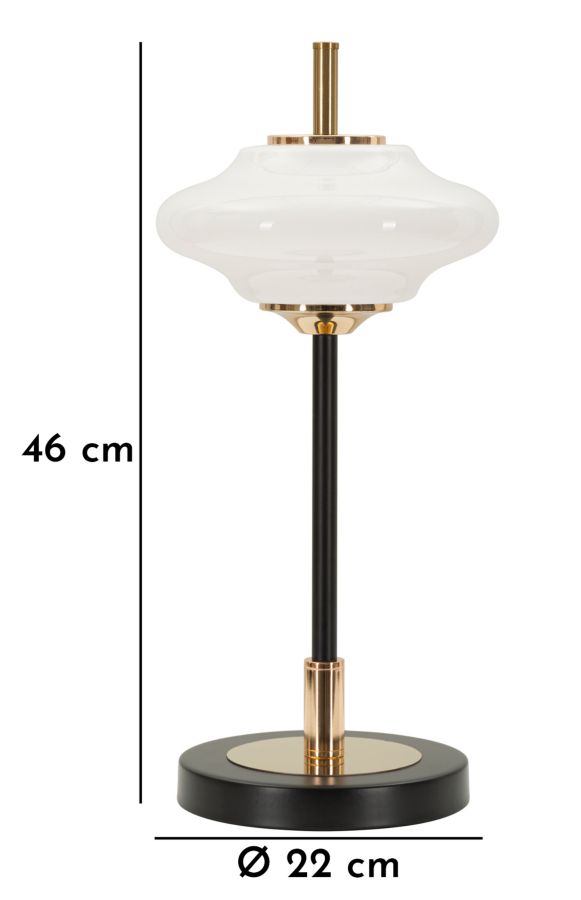 Stolová lampa Vintage Mauro Ferretti, čierna/zlatá