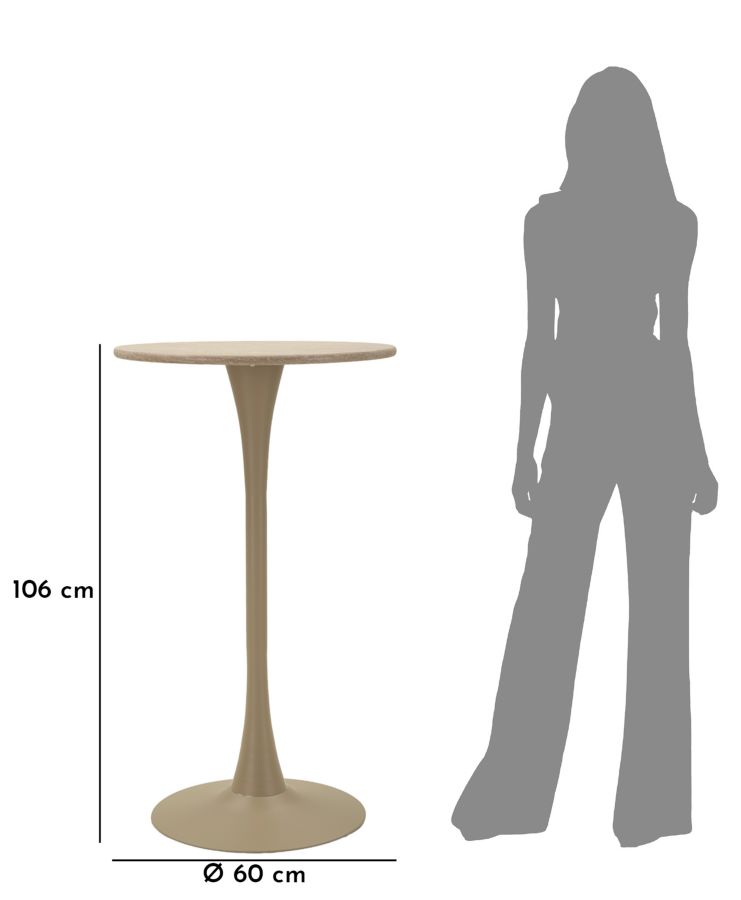 Stôl Bar Alaska Crema Mauro Ferretti Ø 60×106 cm