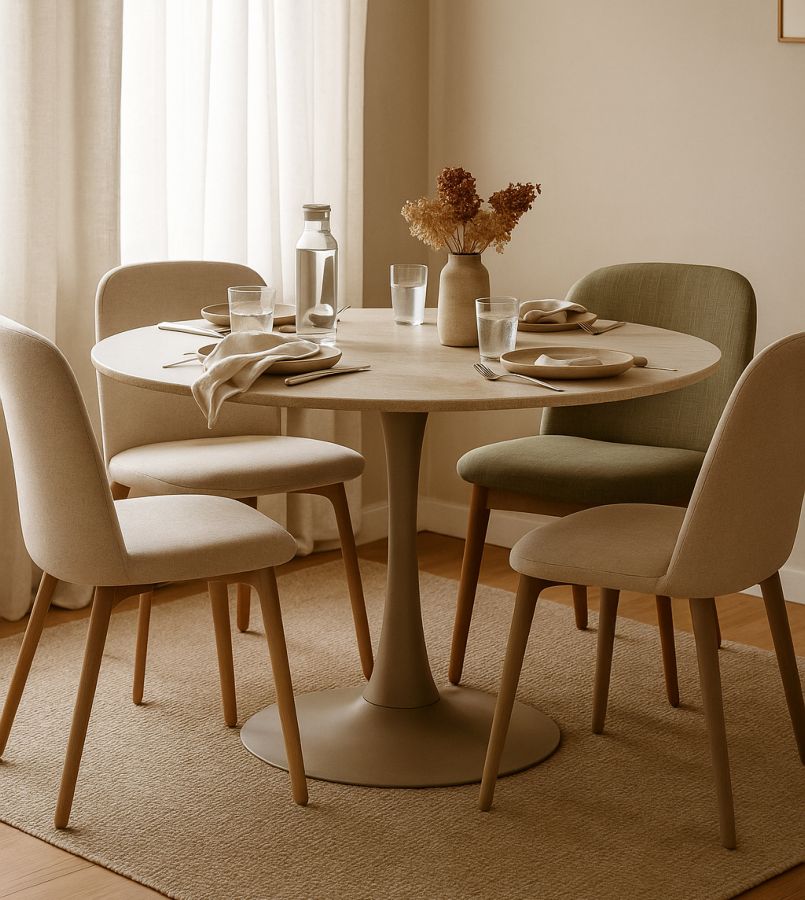 Stôl Pranzo Stoccolma Crema Mauro Ferretti Ø 120×76 cm