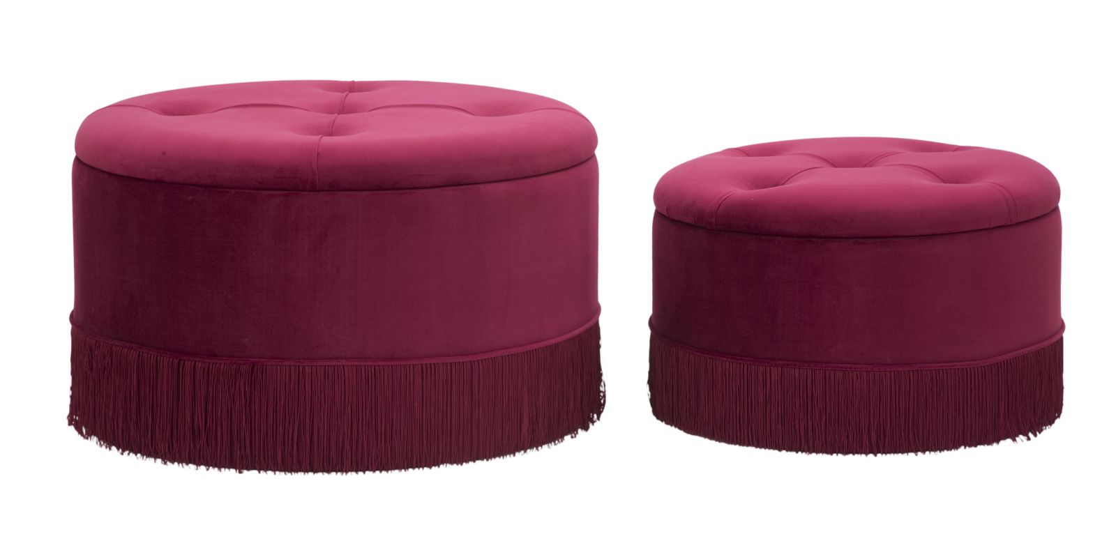 PUFF/CONTENITORE LINES NEW COPPIA BORDEAUX CM Ø 71X41-55X33