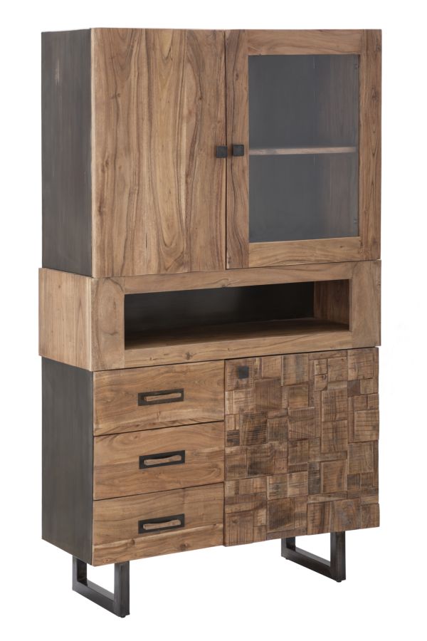 VETRINA MUMBAI (LEGNO DI ACACIA NILOTICA) CM 103X40X177
