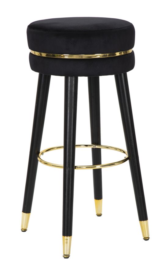 SGABELLO BAR PARIS NERO/GOLD CM Ø 35X74