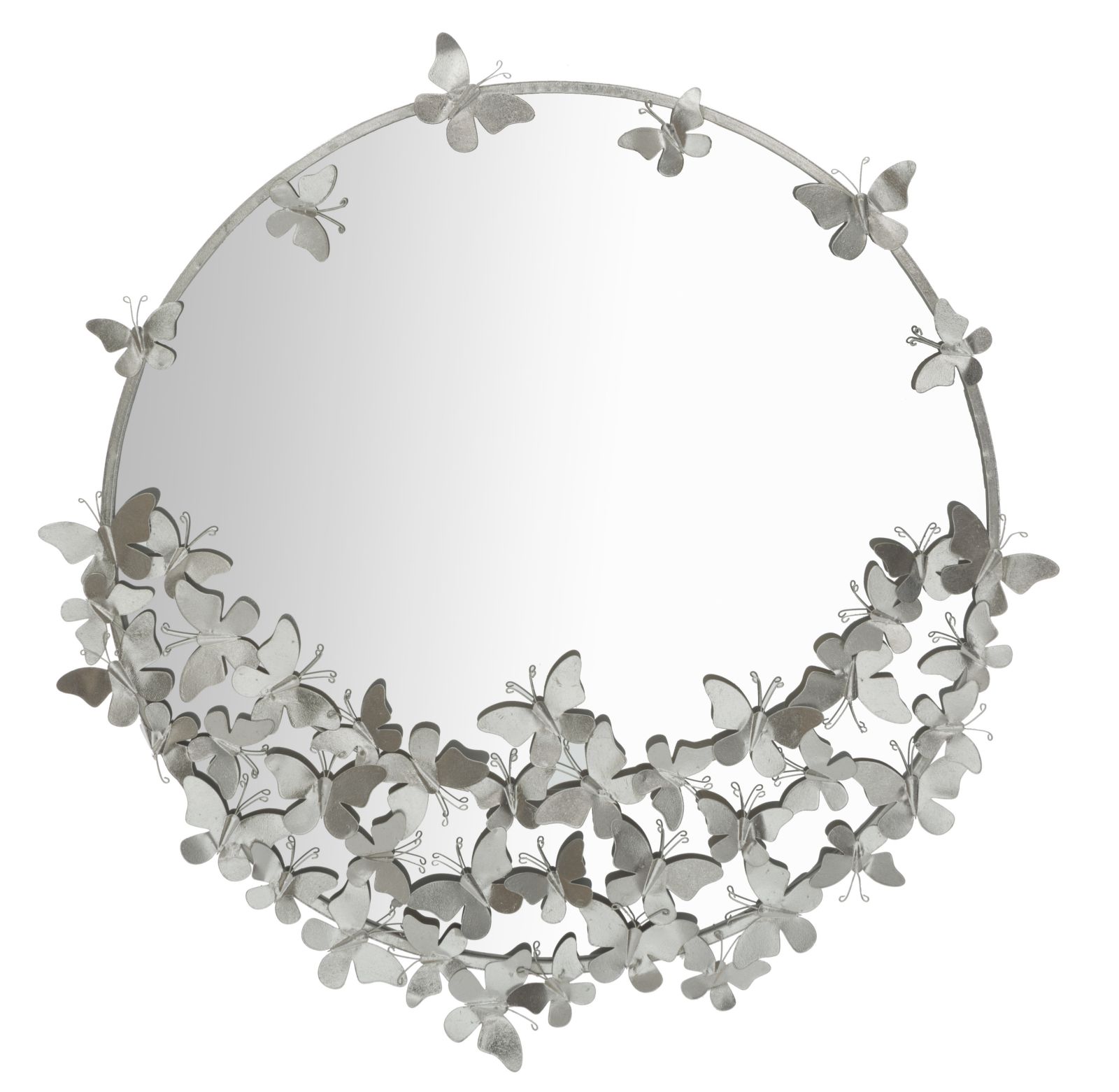 SPECCHIO FARFALLE ROUND SILVER CM Ø 91X3X94