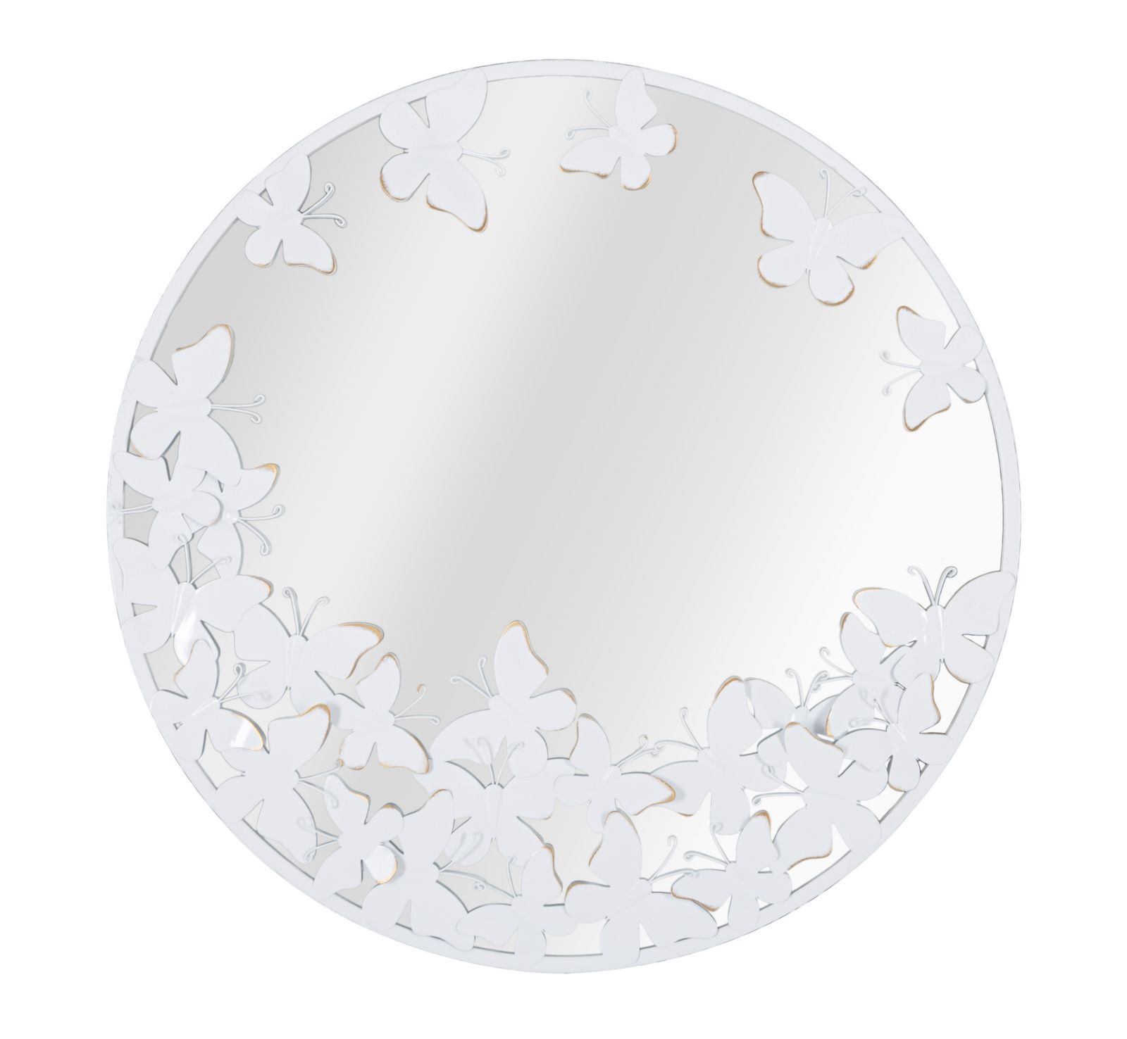 SPECCHIO ROTONDO WHITE BUTTERFLY CM 62,5X2,3 (MISURA INTERNA CM Ø 60)
