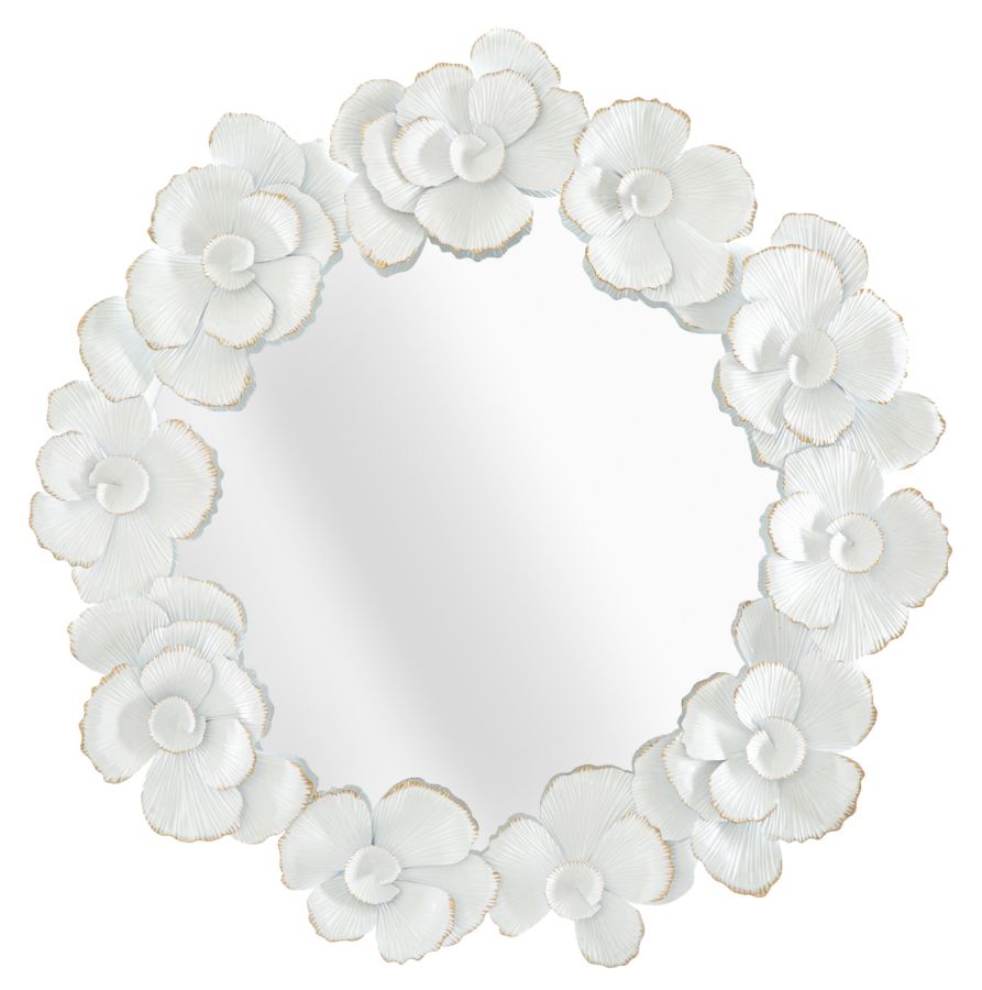 SPECCHIO WHITE FLOWER CM 82X2,6X85,5 (MISURA INTERNA CM Ø 62)