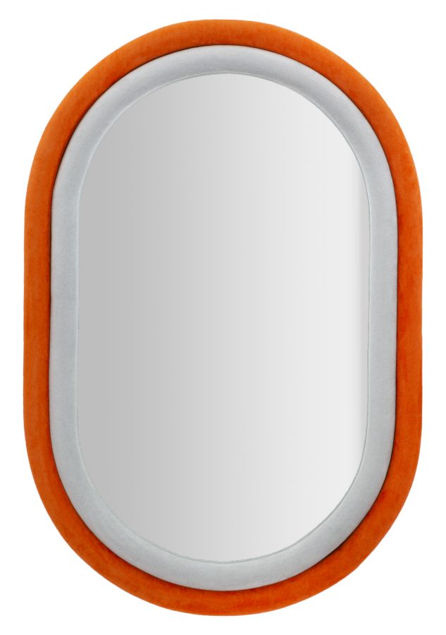SPECCHIO DA MURO ANTONY VELLUTO ARANCIO/MIX CM 60X4X90 (MISURA SPEC.CM44,5X74,5)