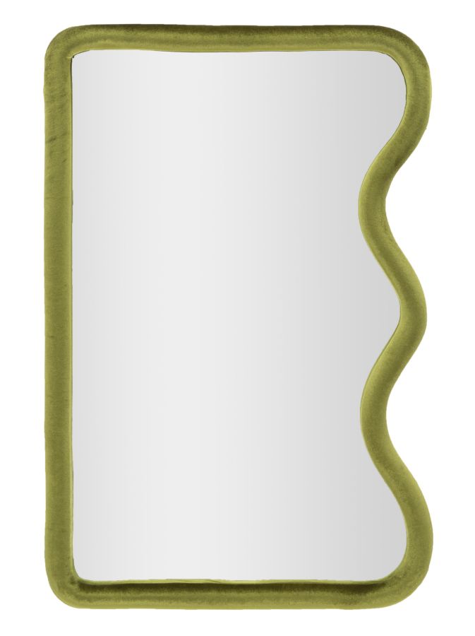 SPECCHIO DA MURO TOD VELLUTO VERDE CM 60X4X90 (MISURA SPECCHIO CM 51X82)