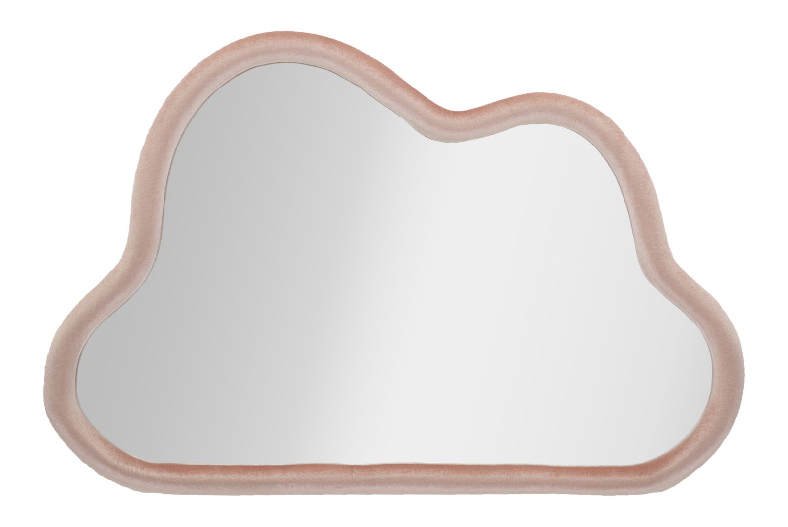SPECCHIO DA MURO CLOUD VELLUTO ROSA CM 90X4X60 (MISURA SPECCHIO CM 82X52)