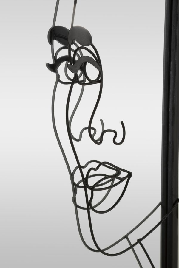TheMIRRROR - Specchio da parete incorniciato in vero vetro 50 x 105 cm, realizzato su misura in pino nero, ideale come specchio da corridoio o da salone, con ganci in metallo e