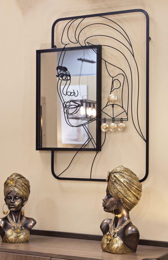 TheMIRRROR Specchio Da Parete 35x90 Cm – Cornice In Pino Nero, Vero Vetro 3 Mm, Made In Germany, Montaggio Orizzontale/verticale - 3