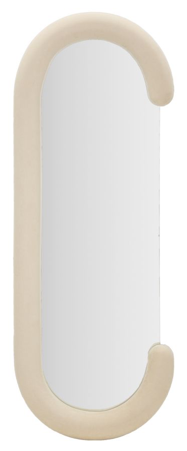 SPECCHIO DA MURO CHANTAL VELLUTO CREMA CM 60X7X160 (MISURA SPECCHIO CM 45X140)