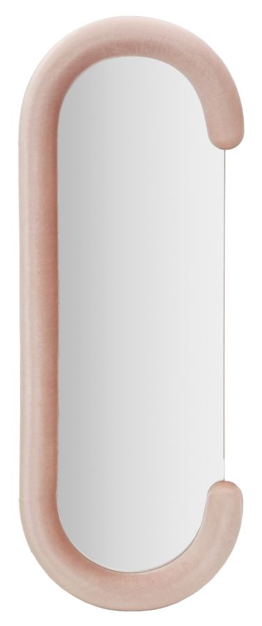 SPECCHIO DA MURO CHANTAL VELLUTO ROSA CM 60X7X160 (MISURA SPECCHIO CM 45X140)