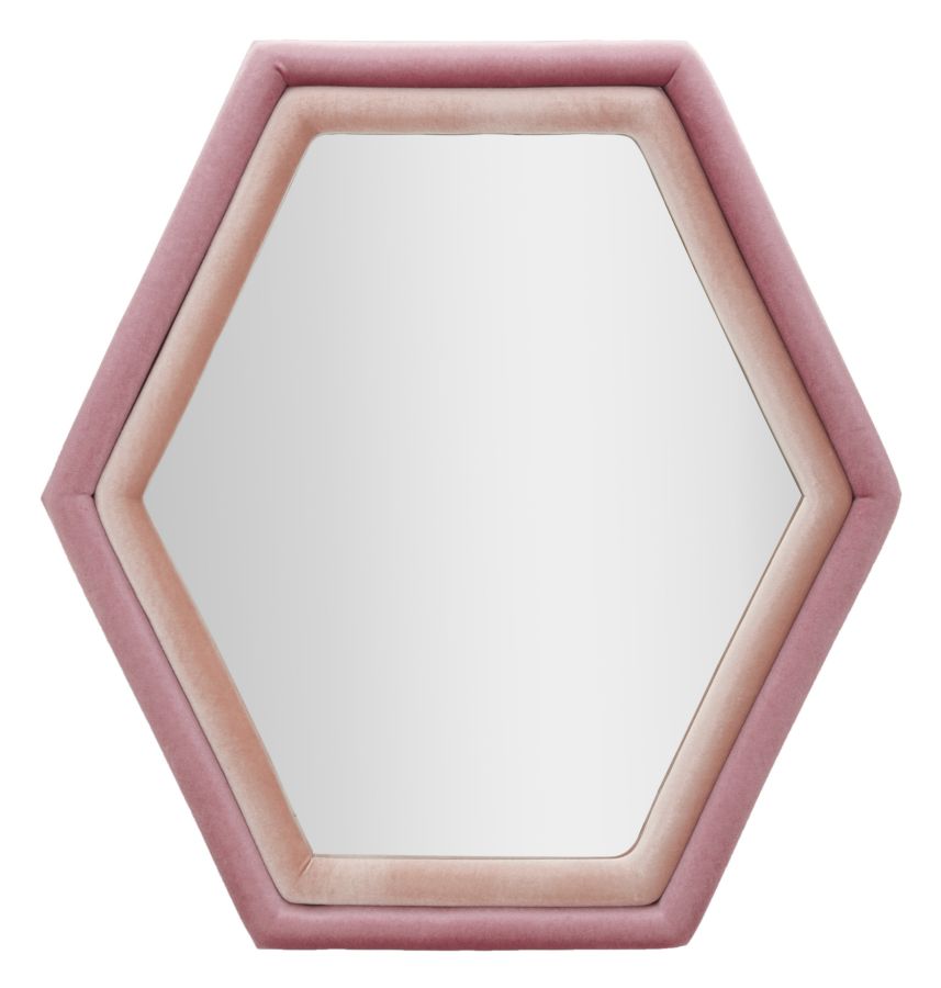 SPECCHIO DA MURO TONY VELLUTO ROSA/MIX CM 75X4X80 (MISURA SPECCHIO CM 58X65)