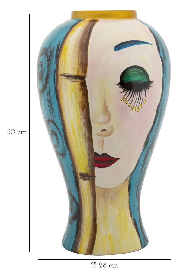 VASO CERAMICA ART FACE CM Ø 28X50 - Prodotti - Mauro