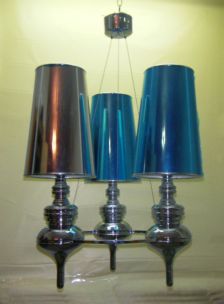 PARALUME DA SOFFITTO 3 LUCI FASHION ARGENTO CM 70X100****
