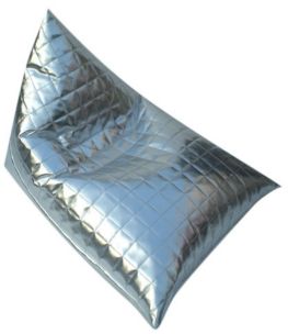 PUFF PYRAMID ECOPELLE ARGENTO CM 70X88X58******
