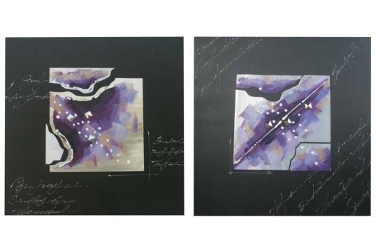 DIPINTO SU TELA PURPLY CM 60X3,5X60 MIN 2 ASS