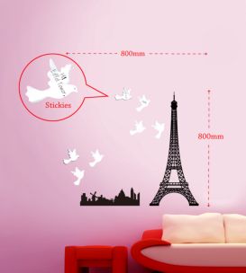 STICKER DA MURO EIFFEL CON POST-IT CM 80X80 MIN 2