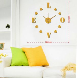 STICKER DA MURO OROLOGIO LOVE CM 60X60 MIN 2