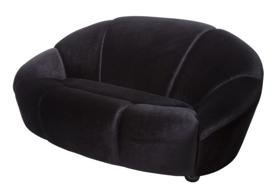 DIVANO 2 POSTI THALIA VELLUTINO NERO CM 180X110X85