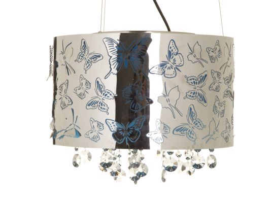 PARALUME DA SOFFITTO BLU FARFALLE C/CRISTALLI CM Ø 40