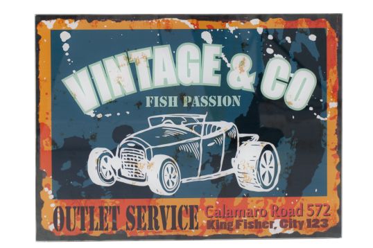 PLACCA IN VETRO DA MURO VINTAGE -D- CM 40X1X30 MIN 3